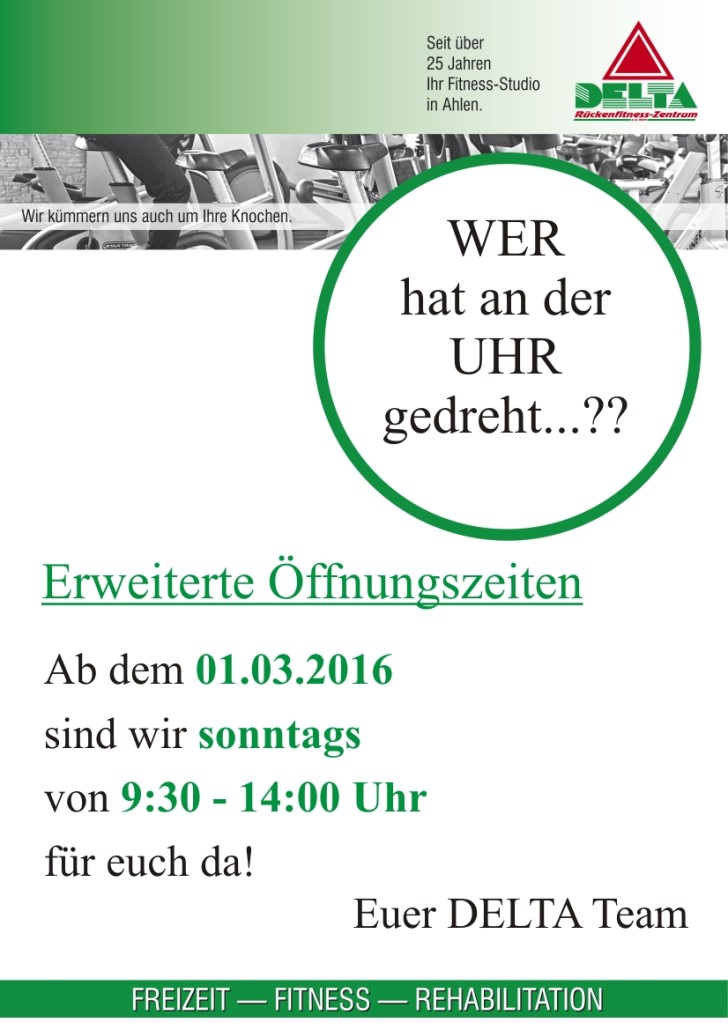 Neue Öffnungszeiten